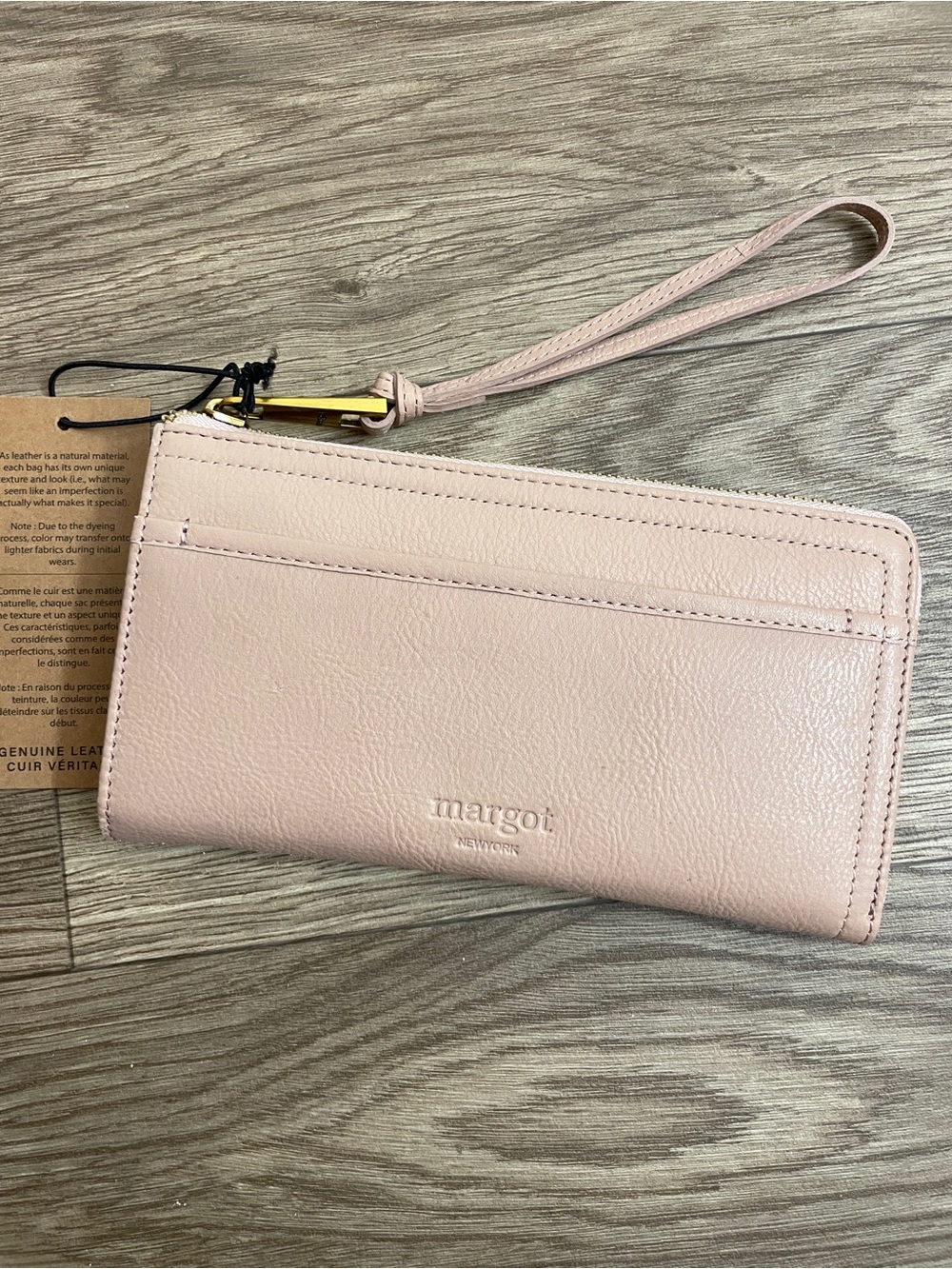 Margot Dusty Pink Patty Leather Envelope Clutch Wallet